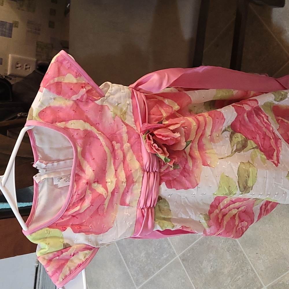 GIRLS pink floral dress